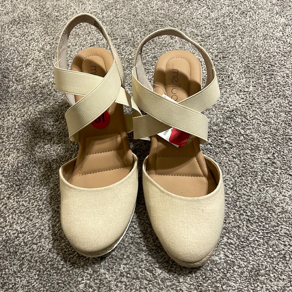 Nude wedge sandals